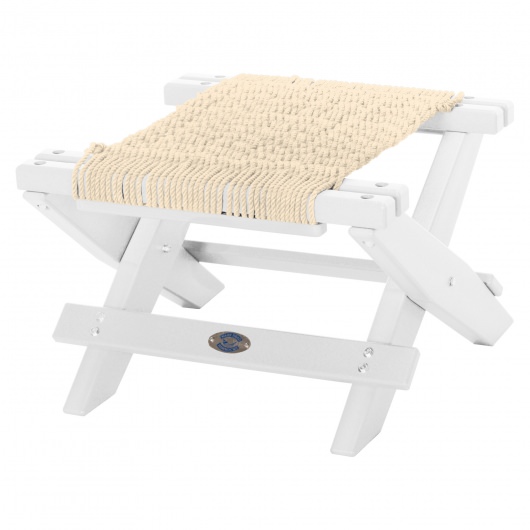 DURAWOOD® Poly White Folding DURACORD® Rope Footstool